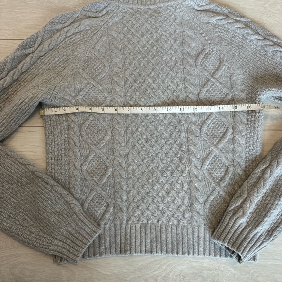 Aritzia Sunday Best Boreal 1/2 Zip Cable Knit Sweater Wool Blend Cropped - Picture 8 of 10